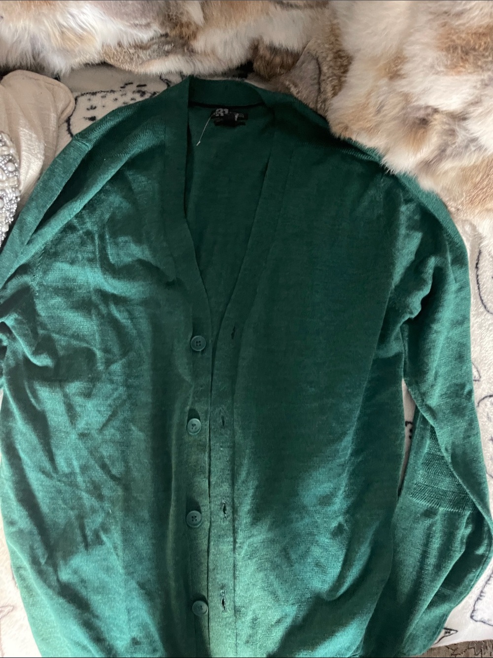 Simons Deep Green Button-Up Men's Cardigan